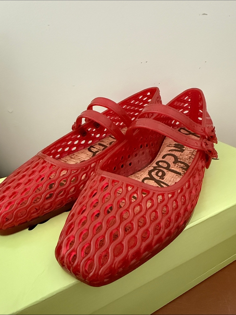 Sam Edelman Red Dual-Strap Jelly Mary Janes - Picture 2 of 7